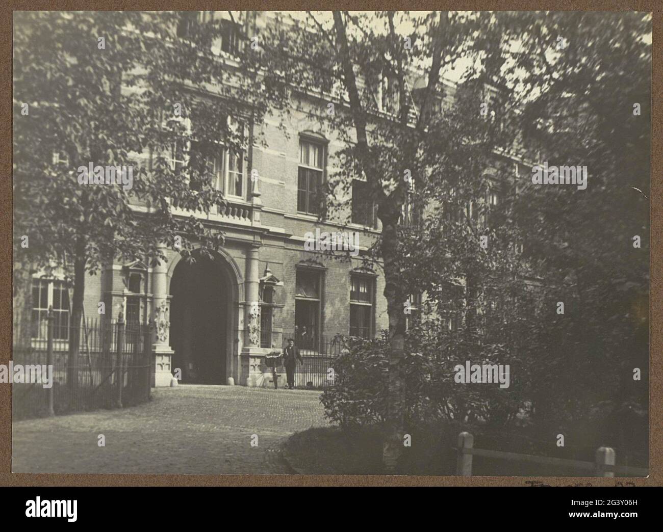 Facade and gate of the Wilhelmina Gasthuis in Amsterdam. Part of album with pictures of Amsterdam and surroundings. Stock Photo