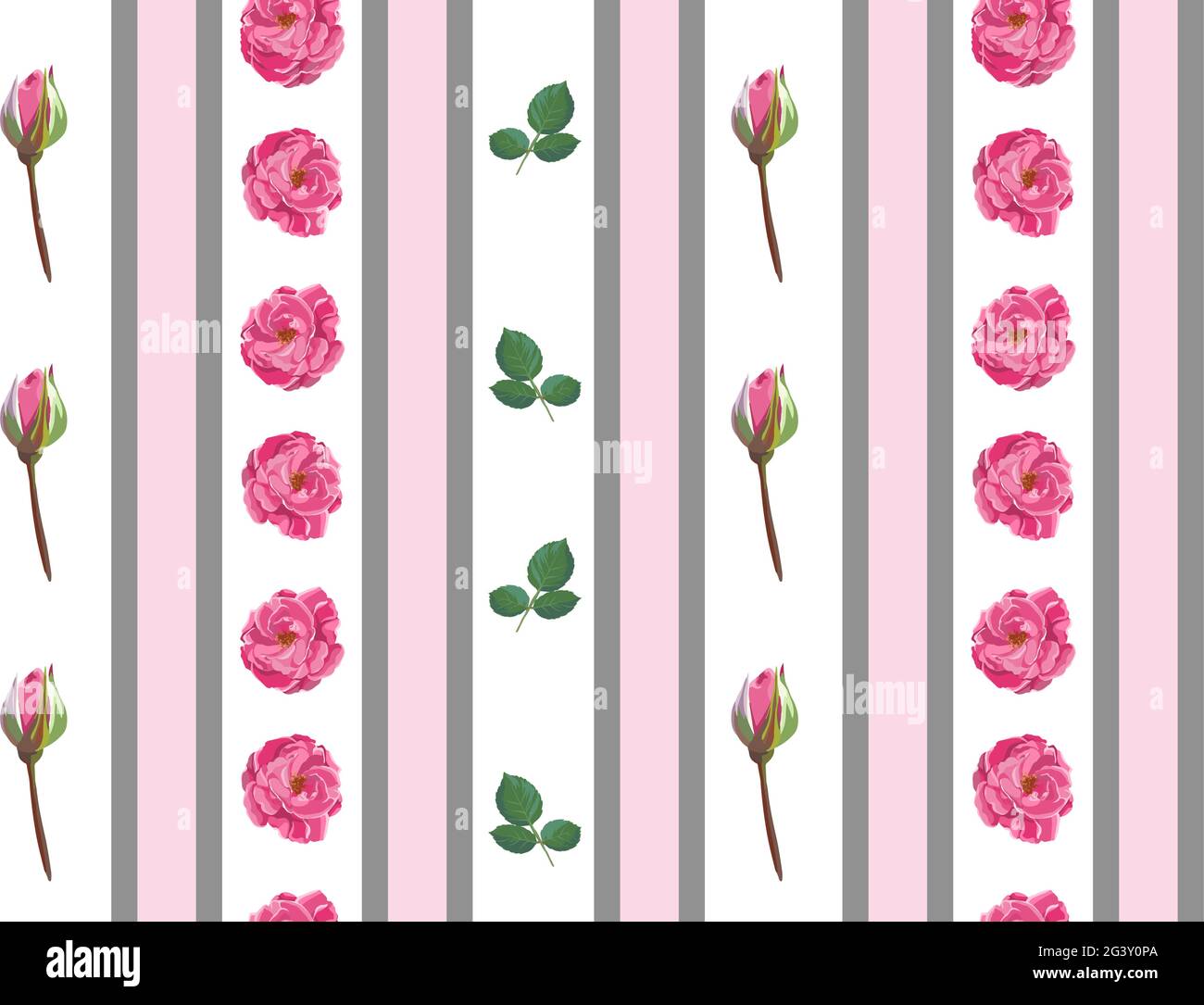 Roses or peonies blooming, wallpapers pattern Stock Vector