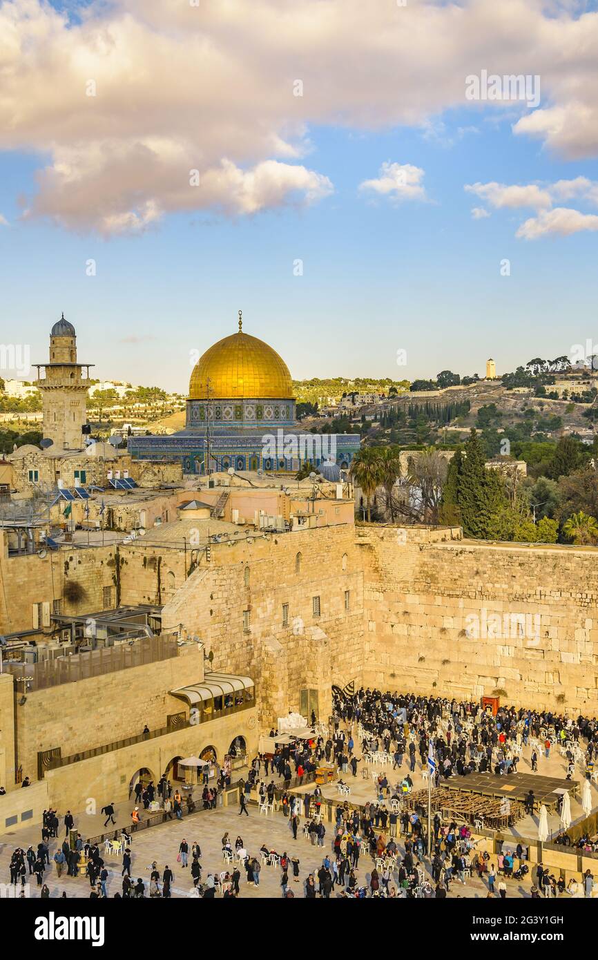 Temple Mount Jerusalem Aerial View High Resolution Stock Photography