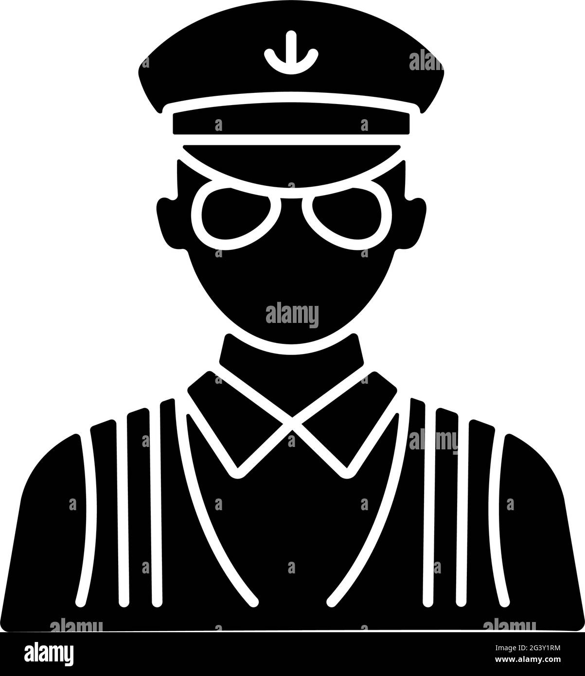 ruise ship security black glyph icon Stock Vector