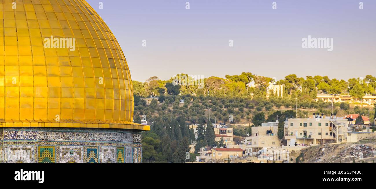 Temple Mount Aerial View, Jerusalem Stock Photo