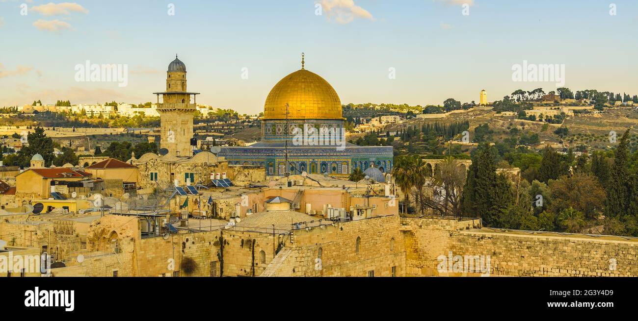 Temple Mount Aerial View, Jerusalem Stock Photo