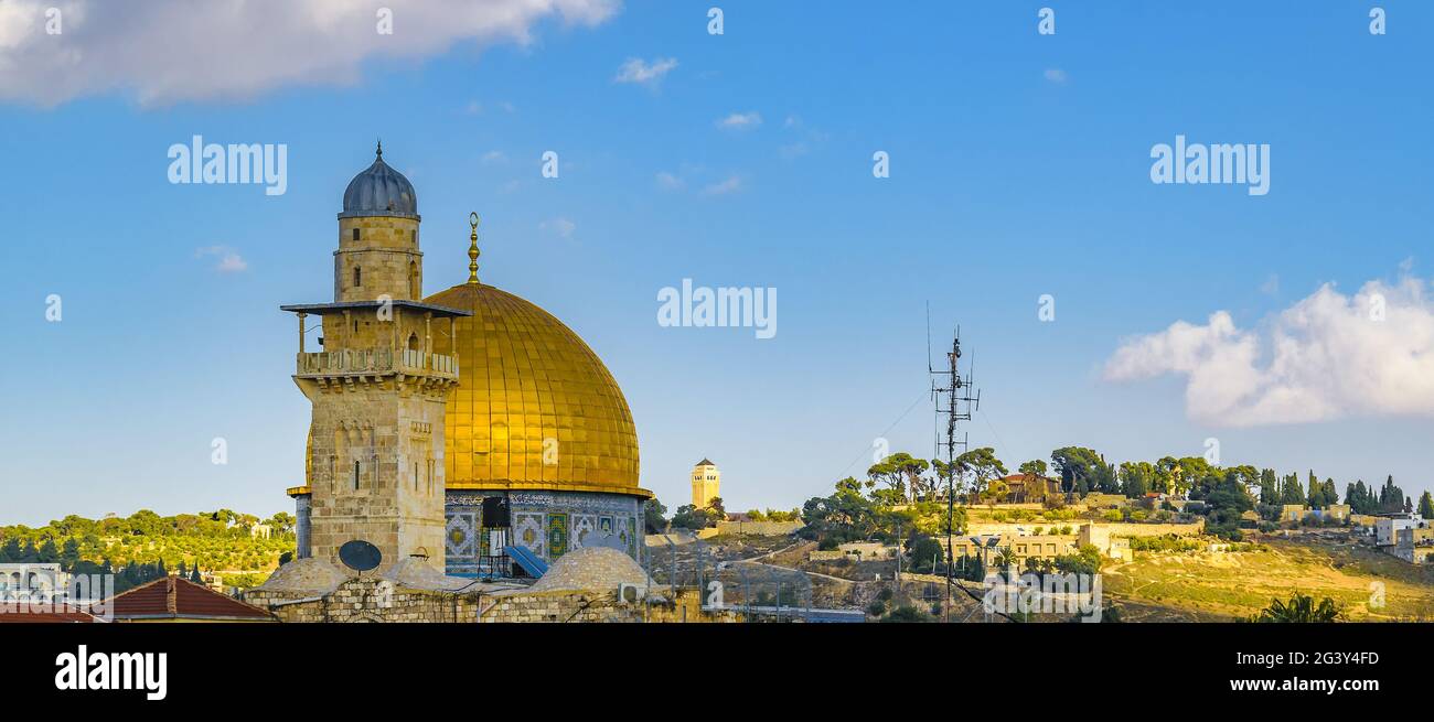 Temple Mount Aerial View, Jerusalem Stock Photo