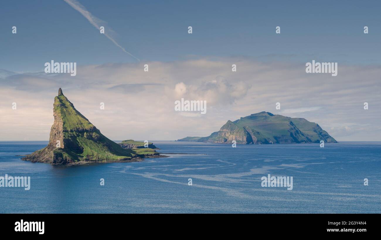 Tindholmur Island and Mykines, Faroe Islands Stock Photo - Alamy