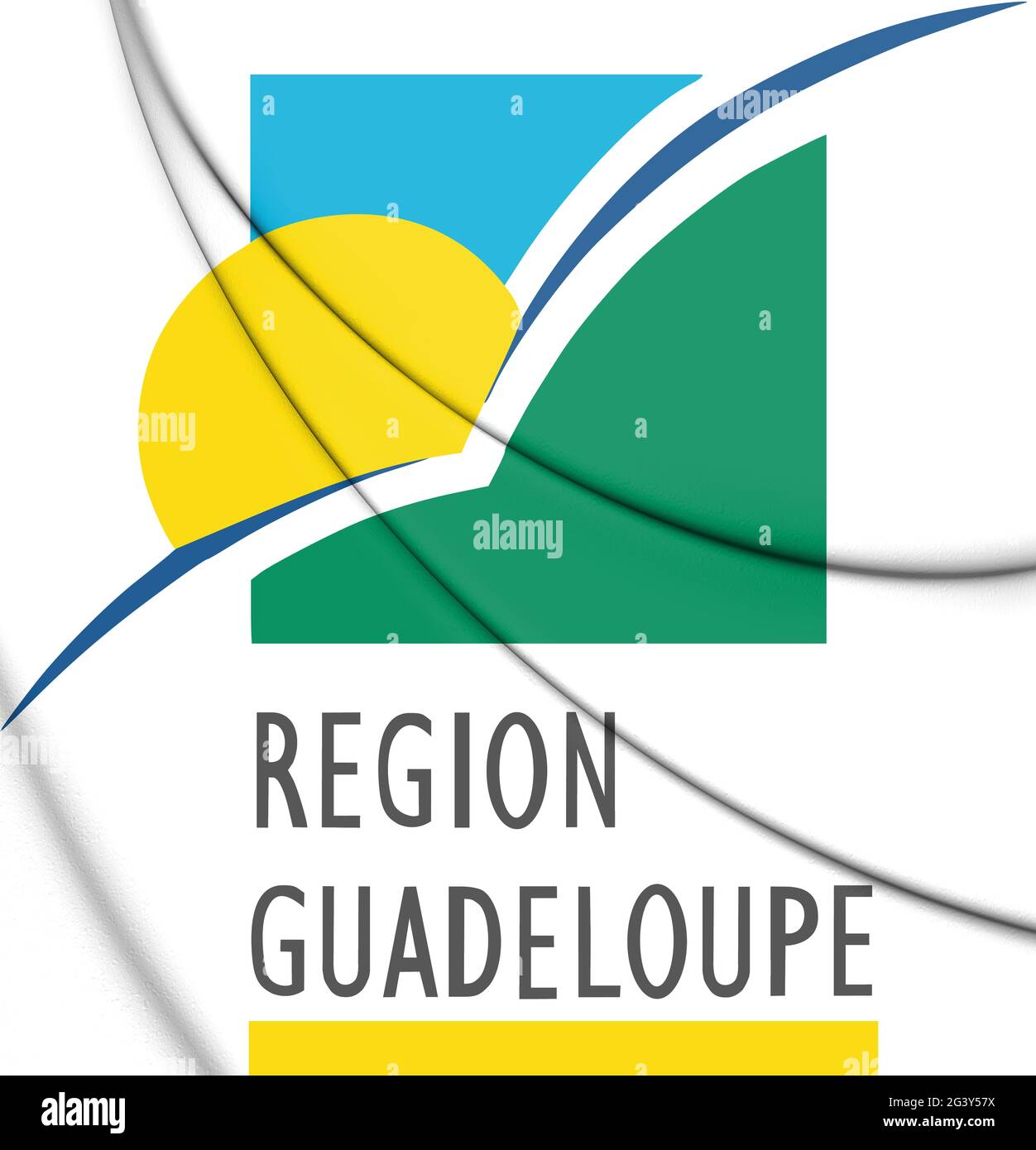 3D Emblem of Guadeloupe. 3D Illustration. Stock Photo