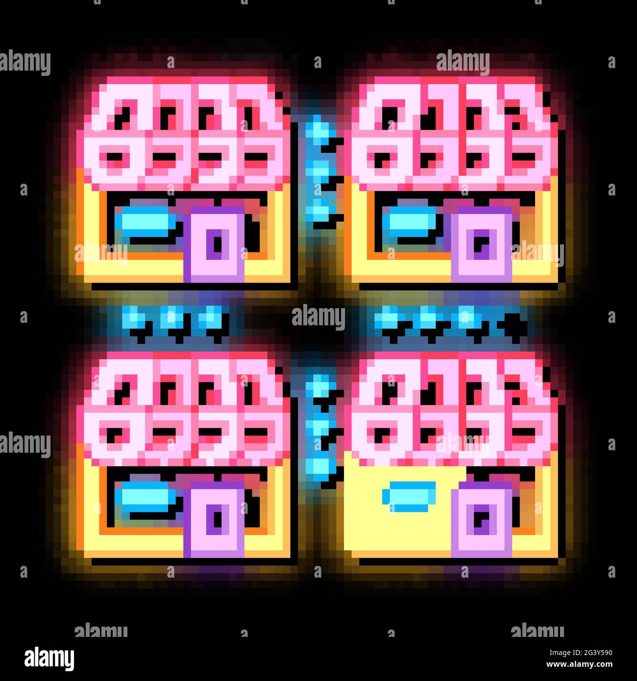 franchise business buildings neon glow icon illustration Stock Vector ...