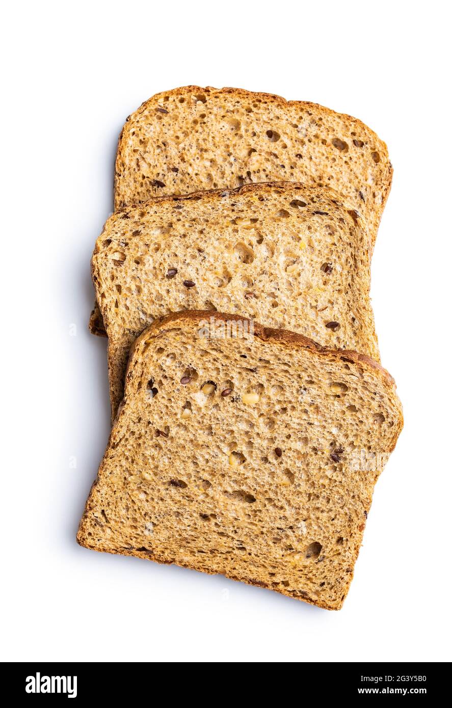 Sliced wholegrain bread isolated on white background Stock Photo - Alamy