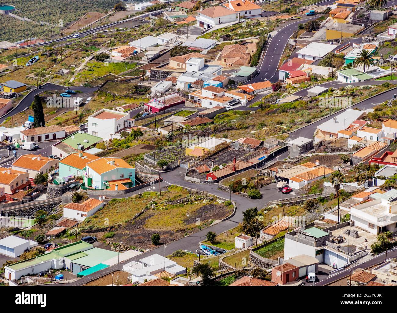 Las Indias, elevated view, La Palma, Canary Islands, Spain Stock Photo