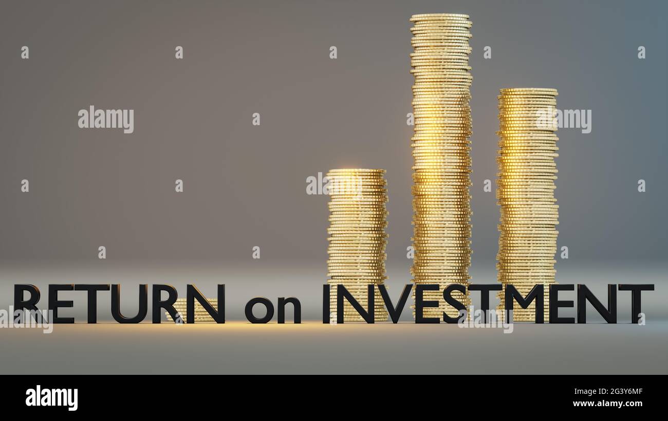 Money Coins Return on Investment concept Stock Photo