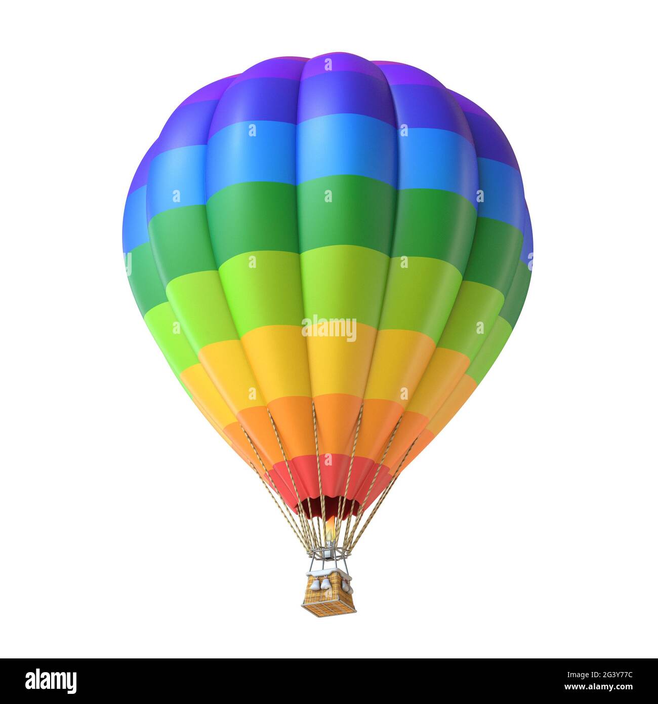 Rainbow colored hot air balloon 3D Stock Photo - Alamy