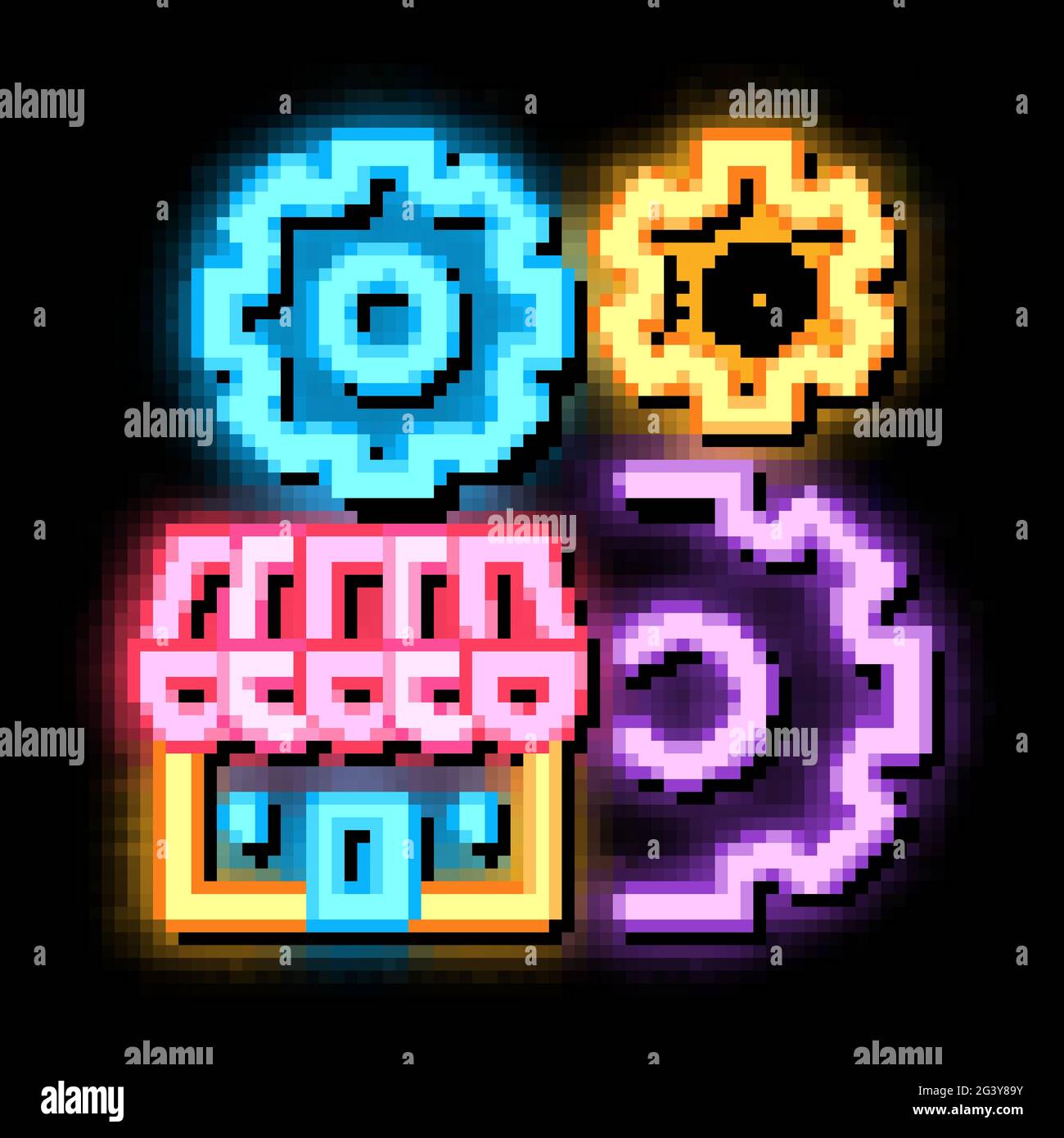 franchise working business neon glow icon illustration Stock Vector ...