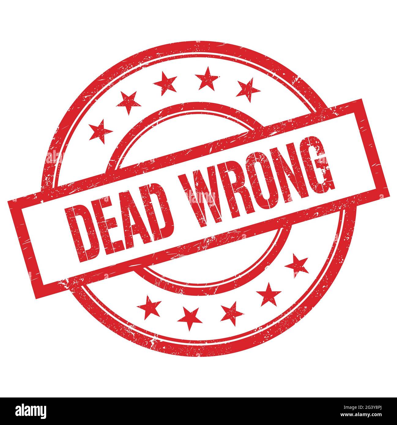 DEAD WRONG text written on red round vintage rubber stamp Stock Photo