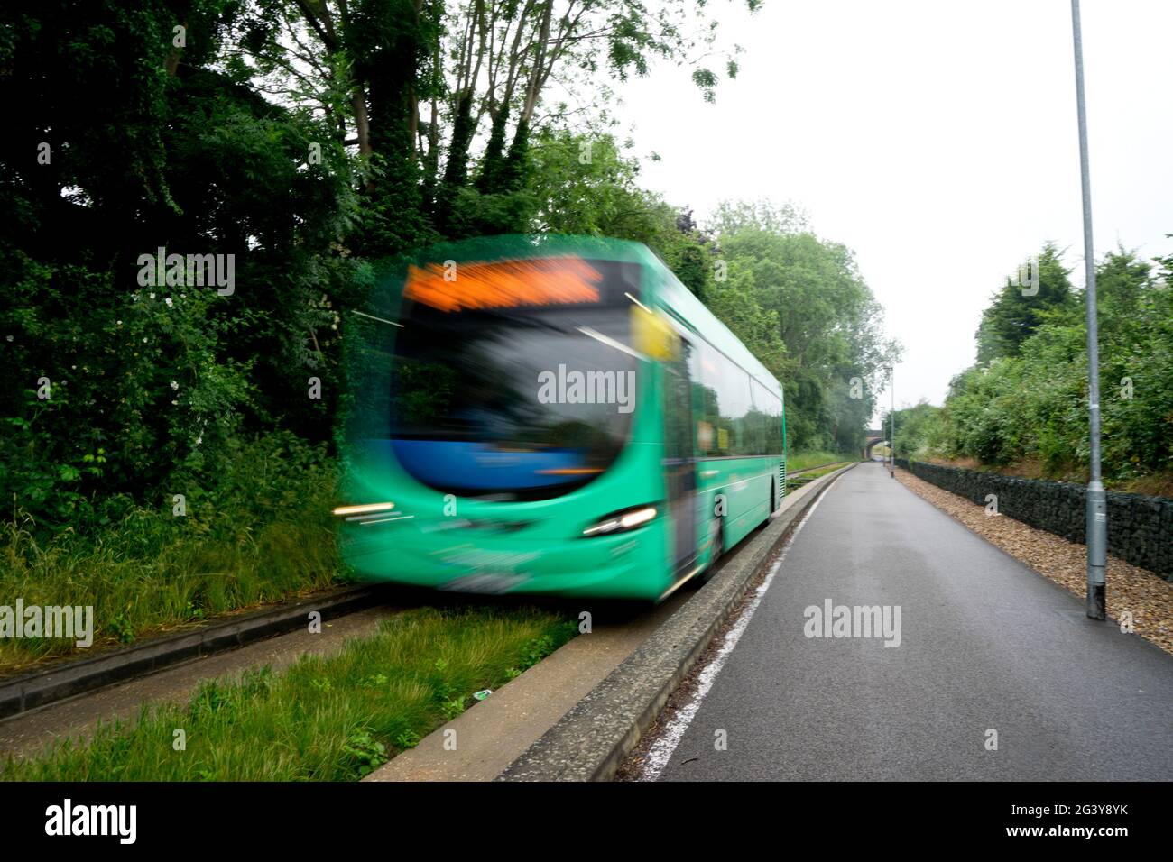 Guided busway from Trumpington Park and Ride Cambridge to Biomedical Campus alongside cycle path