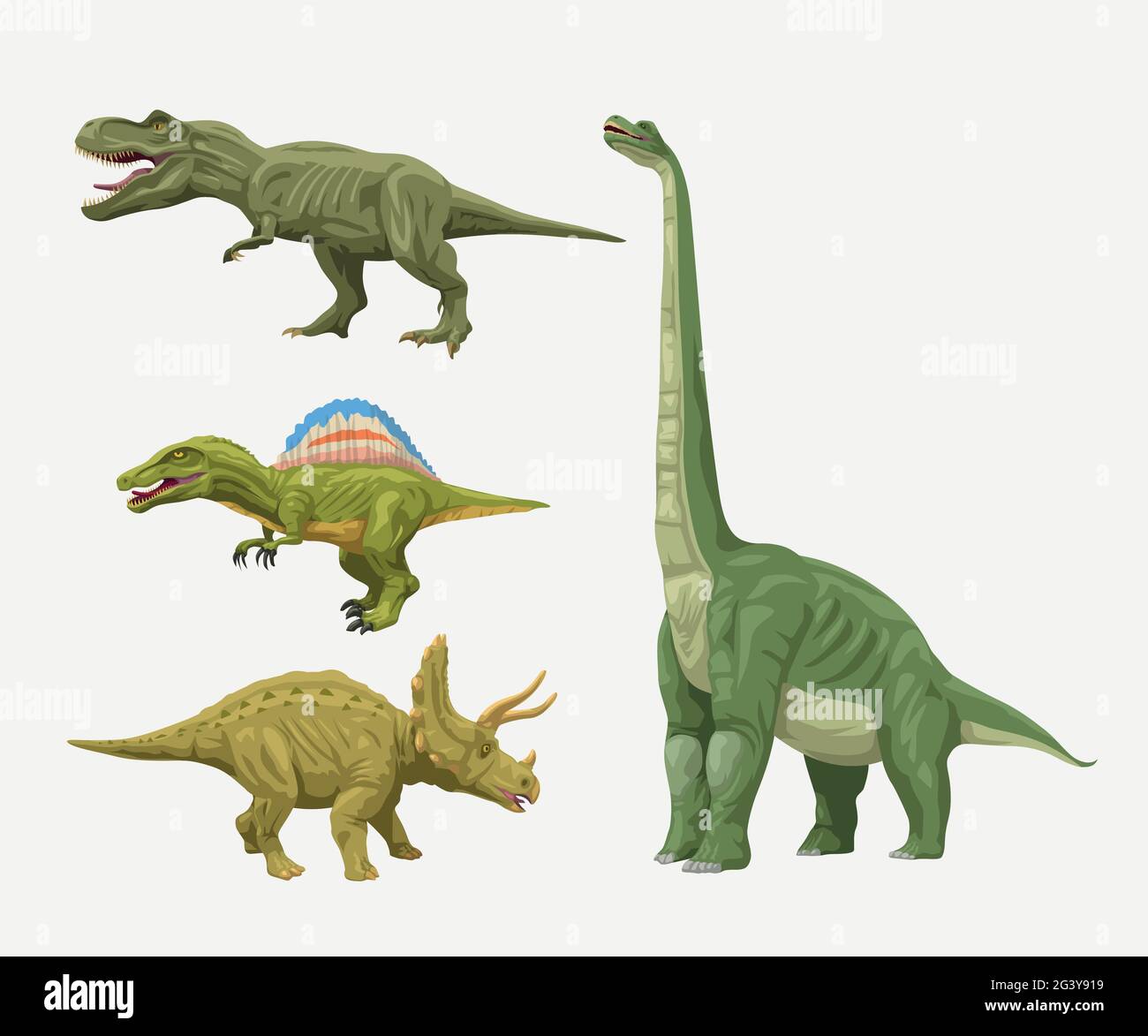 small various dinosaurus set isolated on white Stock Vector Image & Art ...