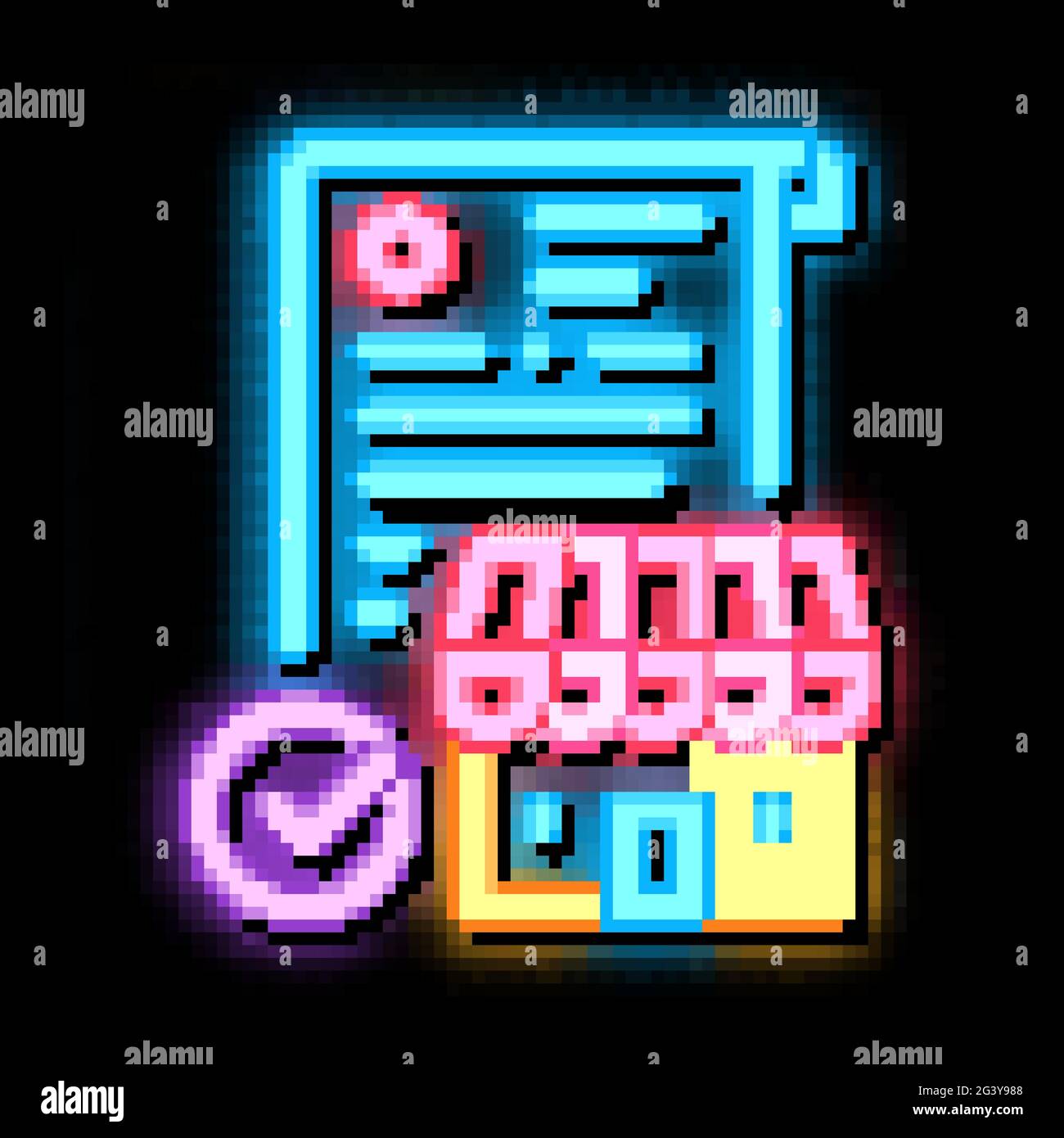 franchise contract agreement neon glow icon illustration Stock Vector ...