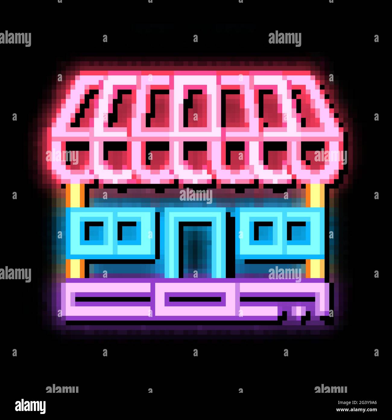shop store building neon glow icon illustration Stock Vector Image ...