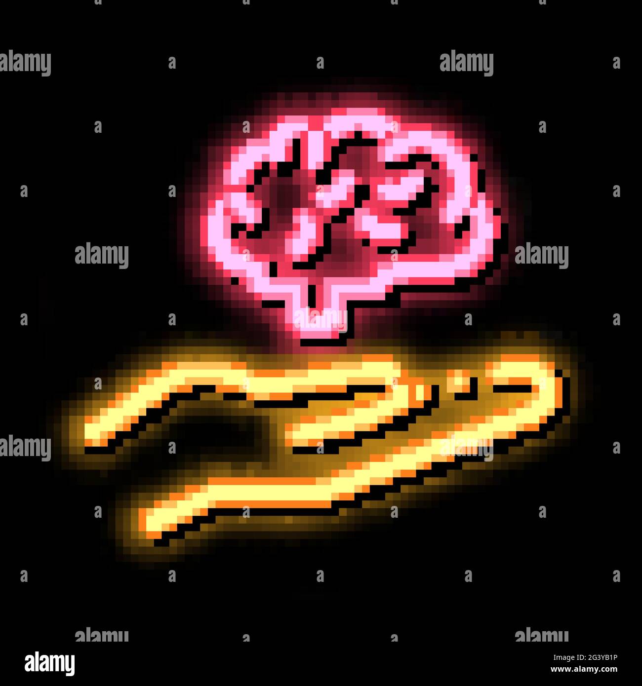 hand hold brain neon glow icon illustration Stock Vector Image & Art ...