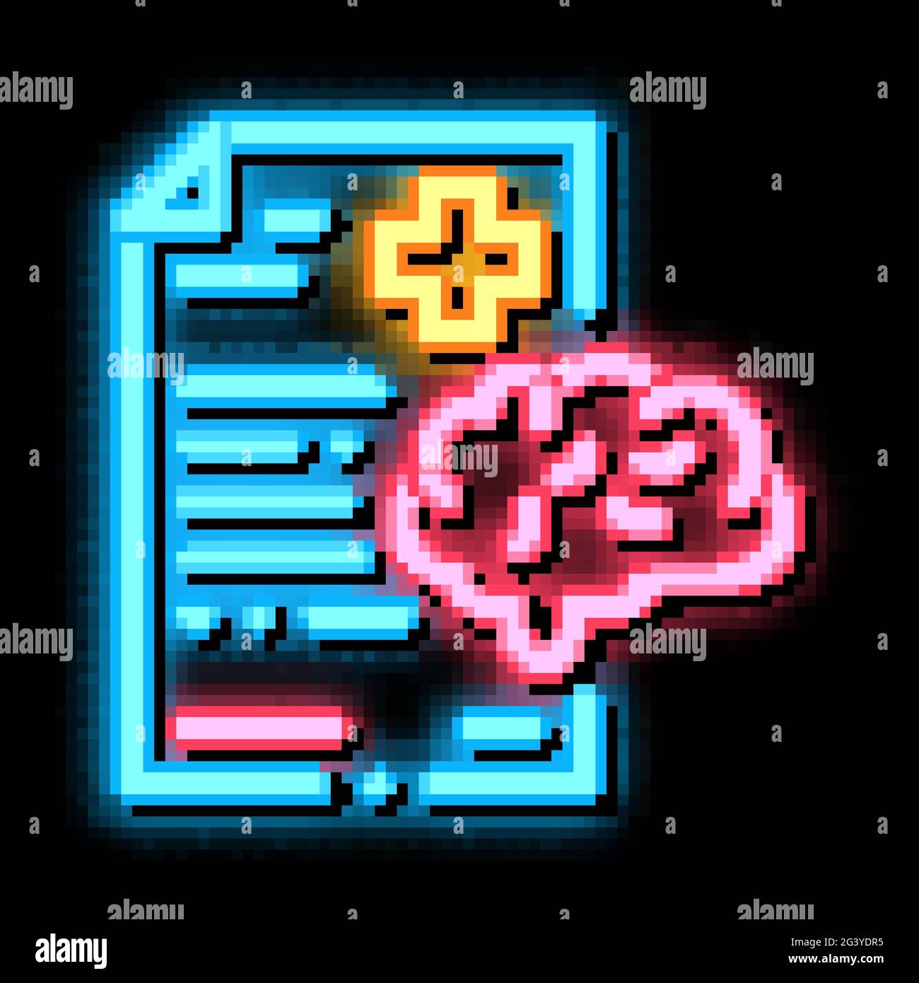 dementia medical report neon glow icon illustration Stock Vector Image ...