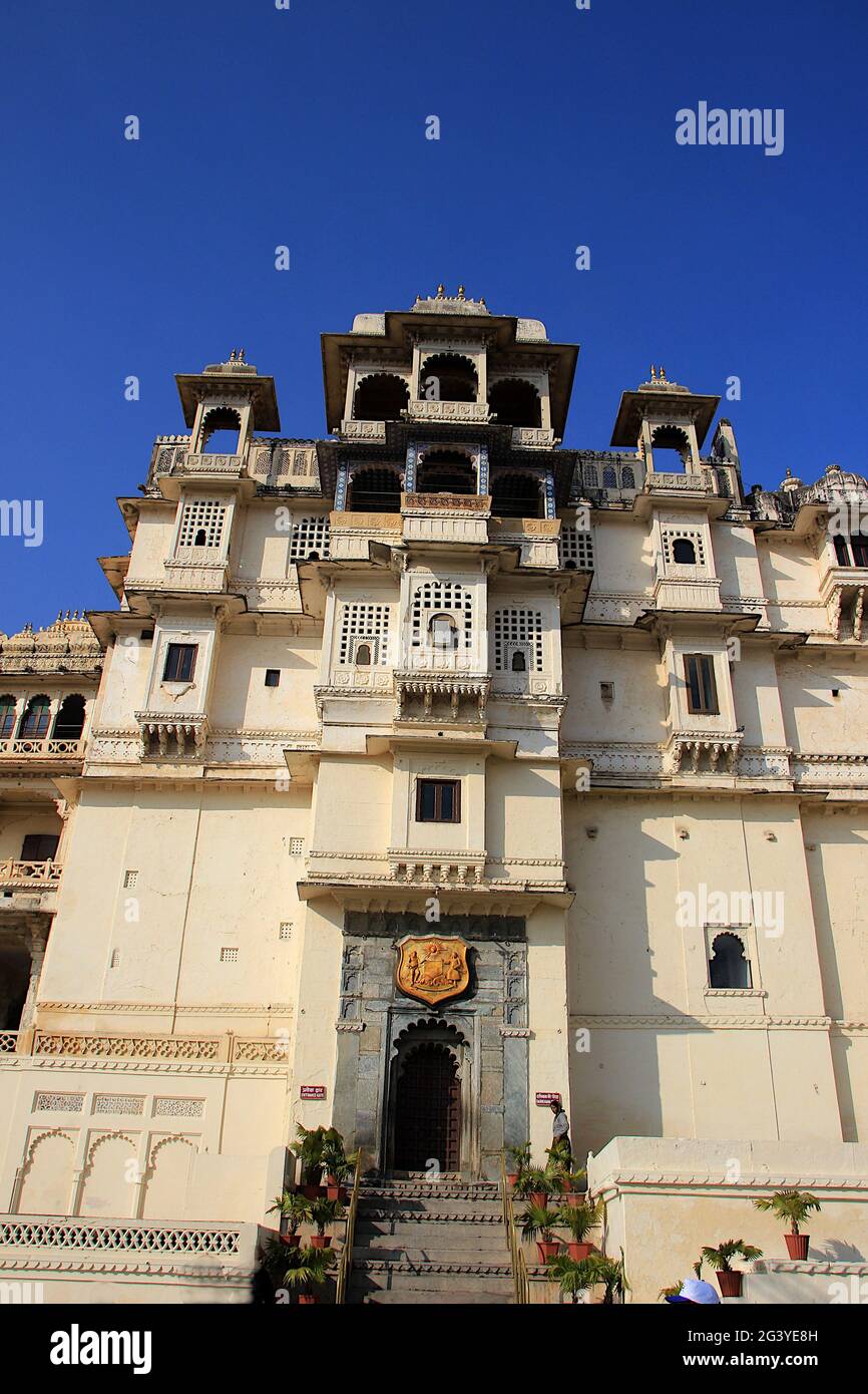 Entrance at City Palace, Udaipur Stock Photo