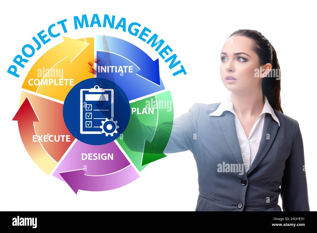 Businesswoman In Project Management Cut Out Stock Images Pictures Alamy