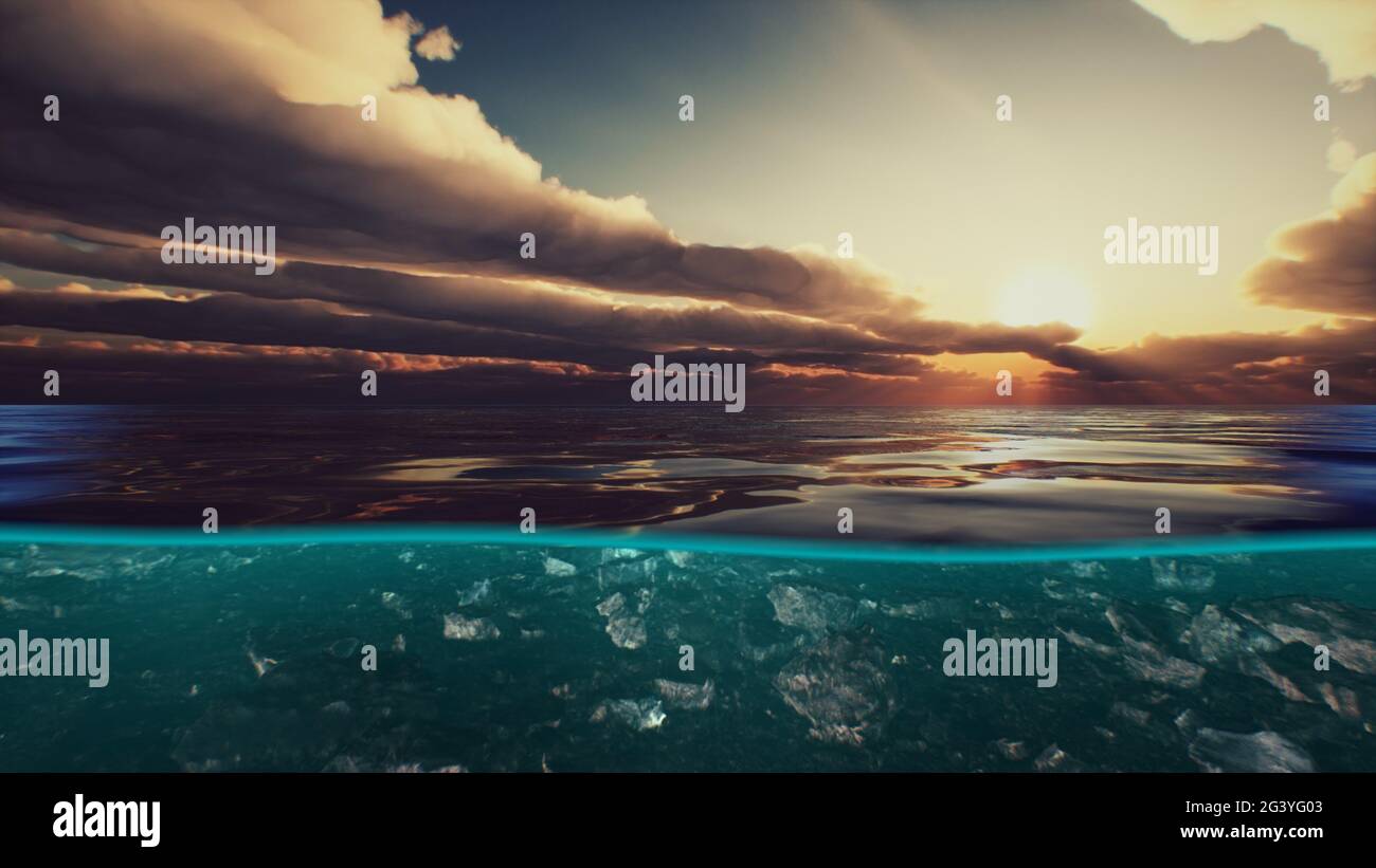 Split view sea bottom hi-res stock photography and images - Alamy