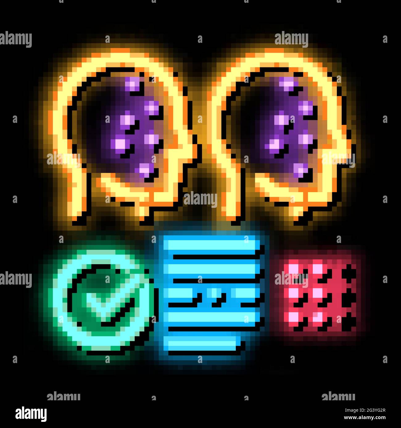 deepfake settings neon glow icon illustration Stock Vector