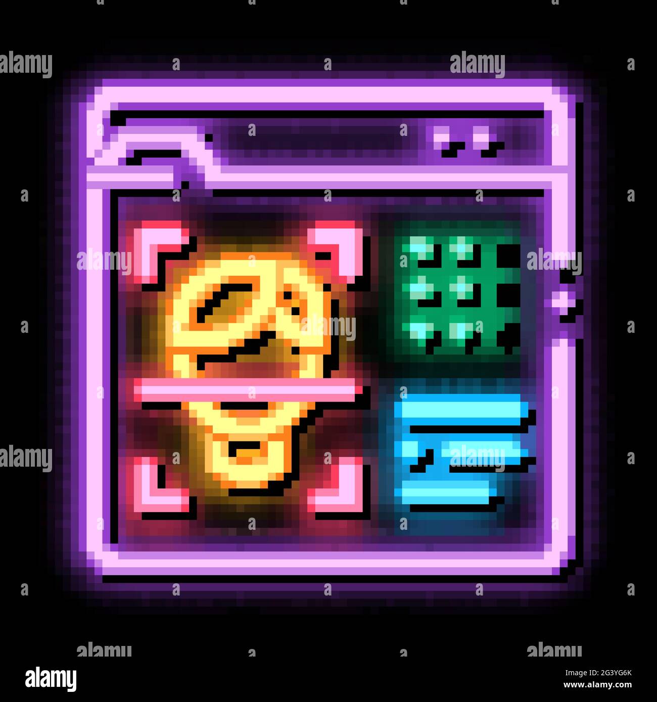 deepfake online scanner neon glow icon illustration Stock Vector Image ...