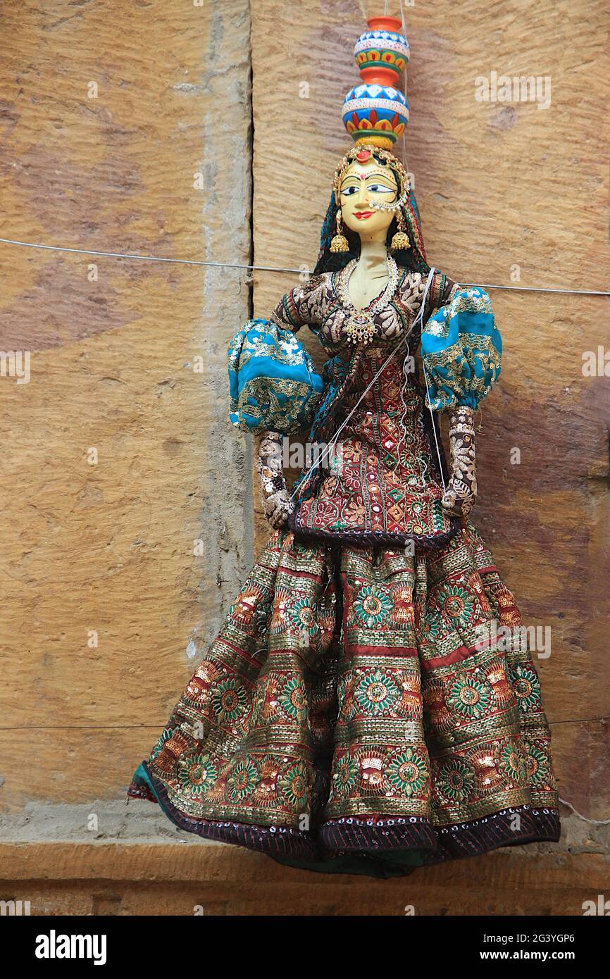 Attractive Rajasthani Doll on Display Stock Photo