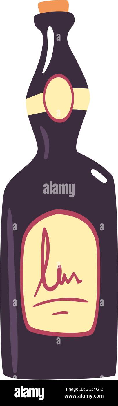 black wine bottle on white background Stock Vector Image & Art - Alamy