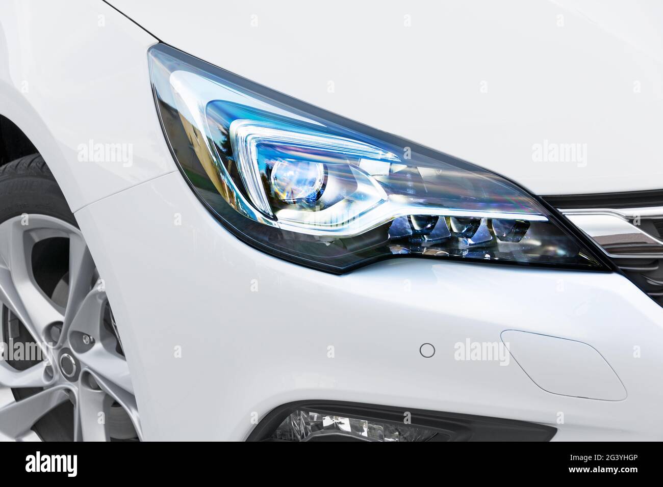 Modern headlights with LED cornering lights Stock Photo Alamy