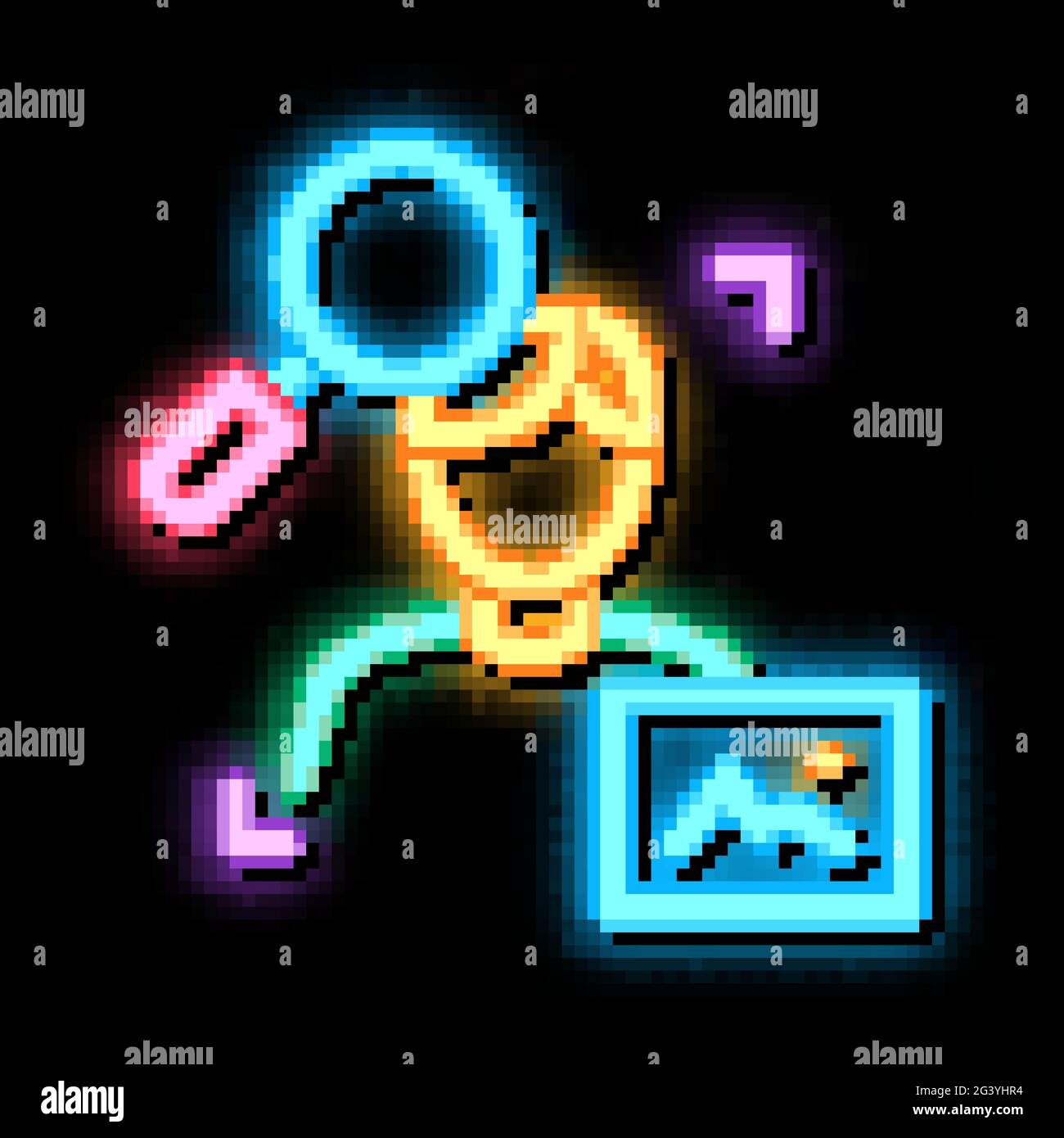 research human photo neon glow icon illustration Stock Vector Image ...