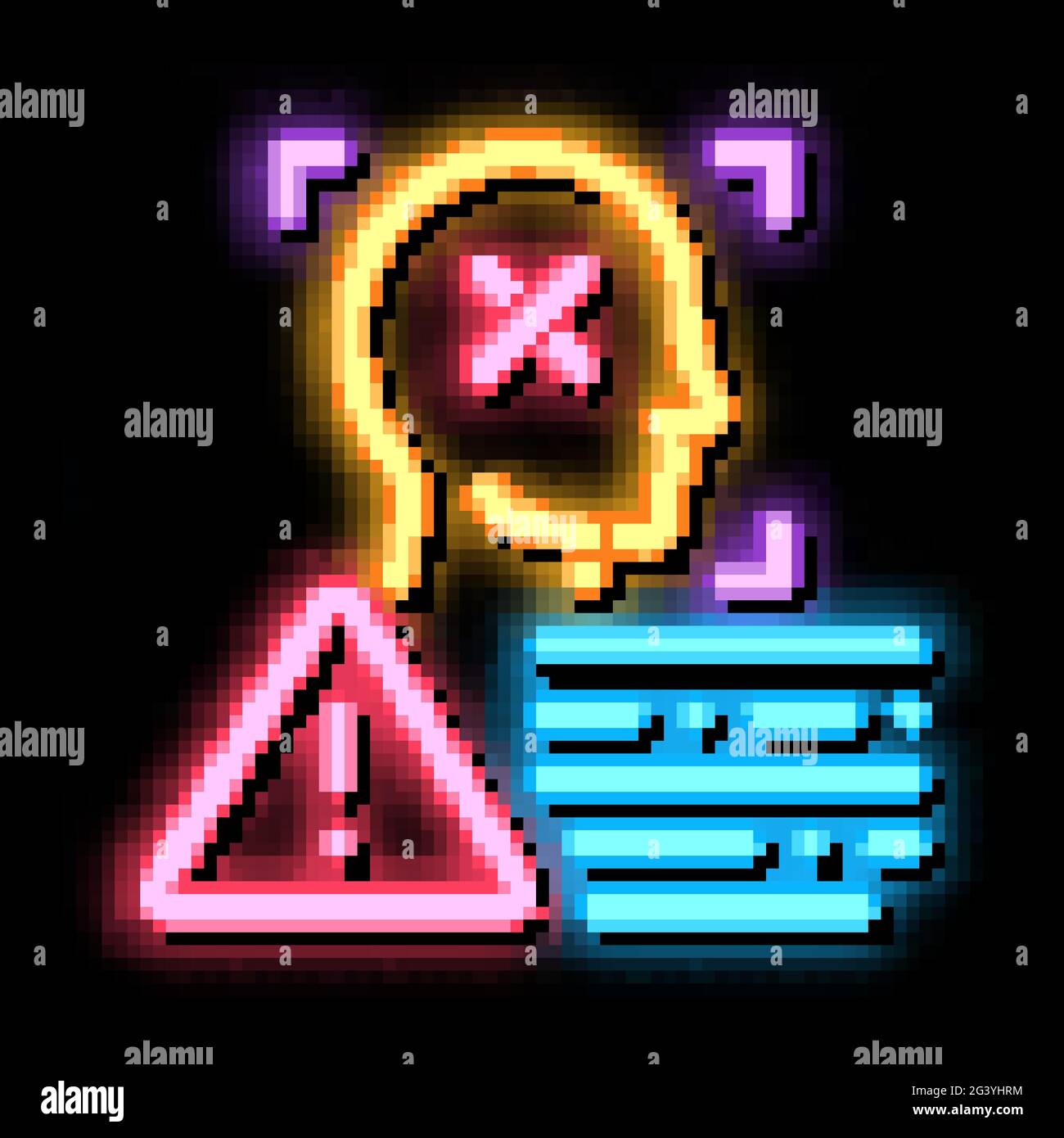 deepfake human profile neon glow icon illustration Stock Vector Image ...