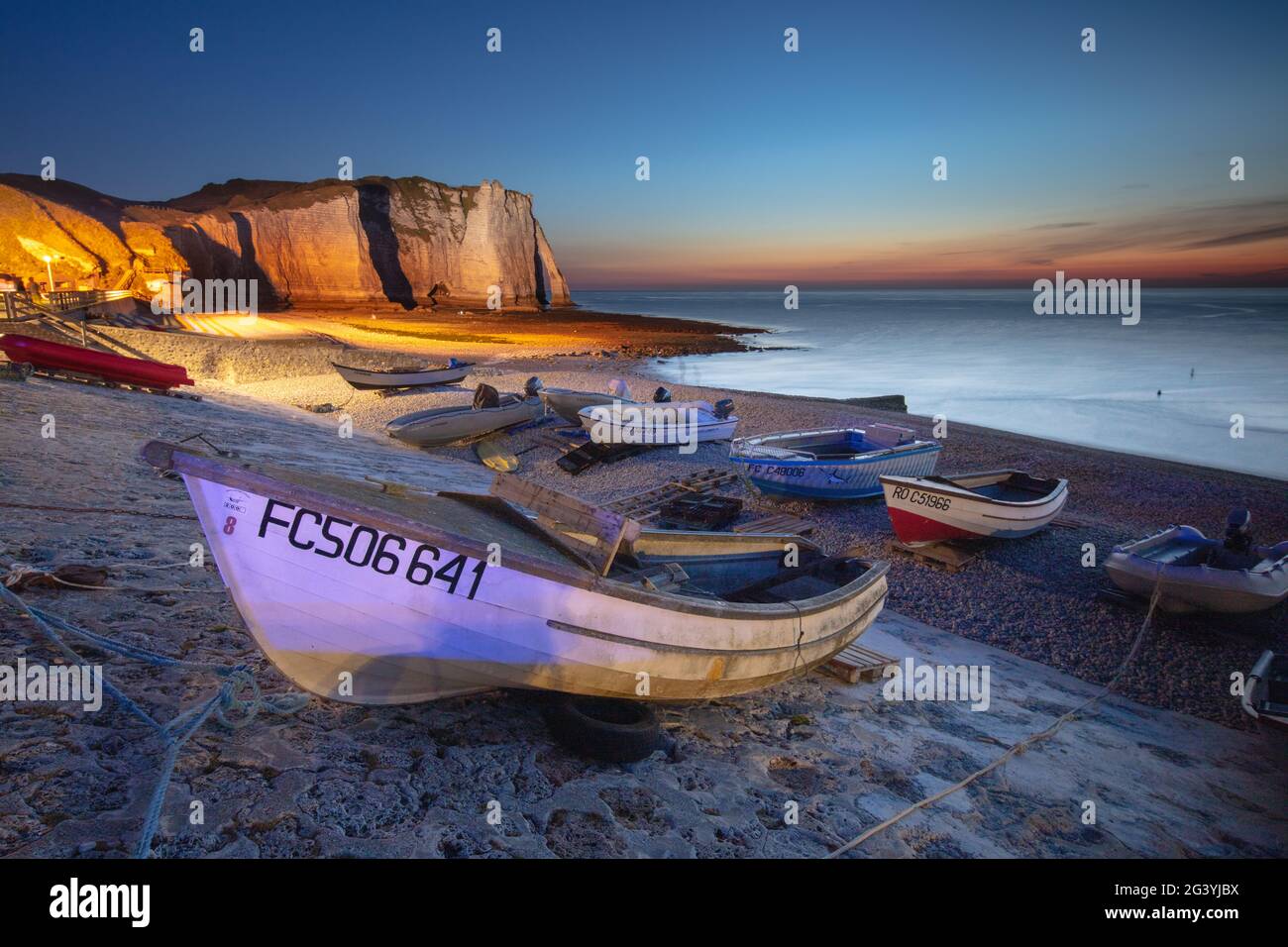 Boats on the beach at Ètretat, Normandy, France Stock Photo - Alamy