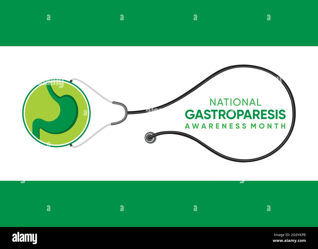 Vector illustration of Gastroparesis awareness month in each year during August. Stock Vector