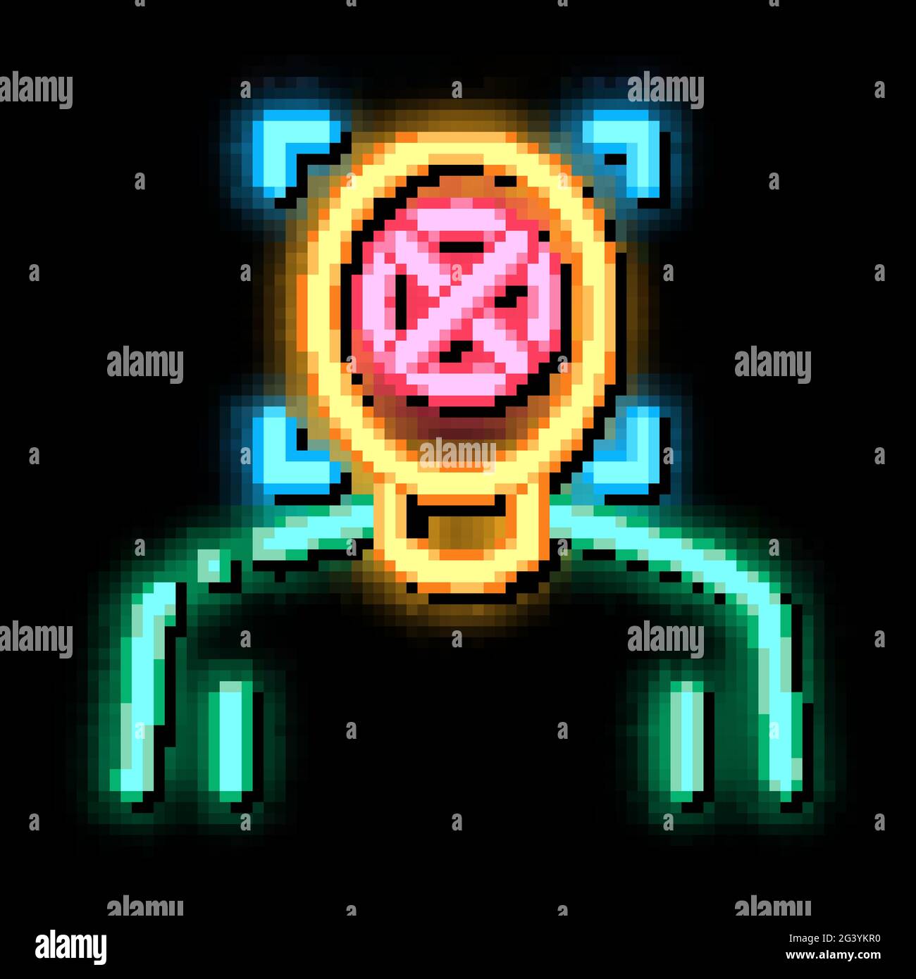 deepfake human silhouette neon glow icon illustration Stock Vector ...