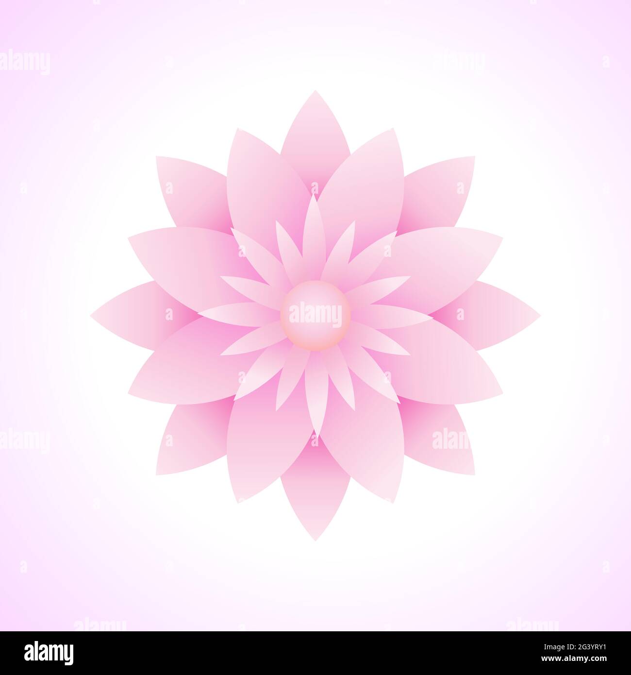 vector illustration of lotus flower graphics seen from above. suitable for decoration design elements. soft pink color gradient Stock Vector