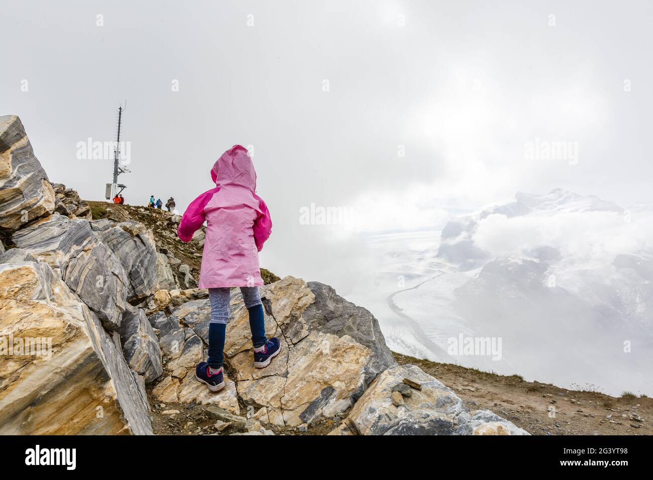 Happy family hiking alpine meadow hi-res stock photography and images ...