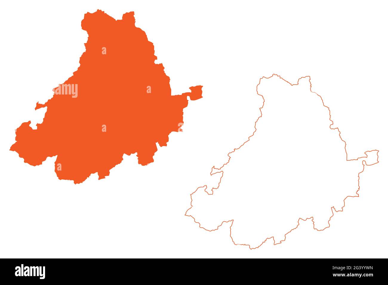 Province of Avila (Kingdom of Spain, Autonomous Community Castile and Leon) map vector