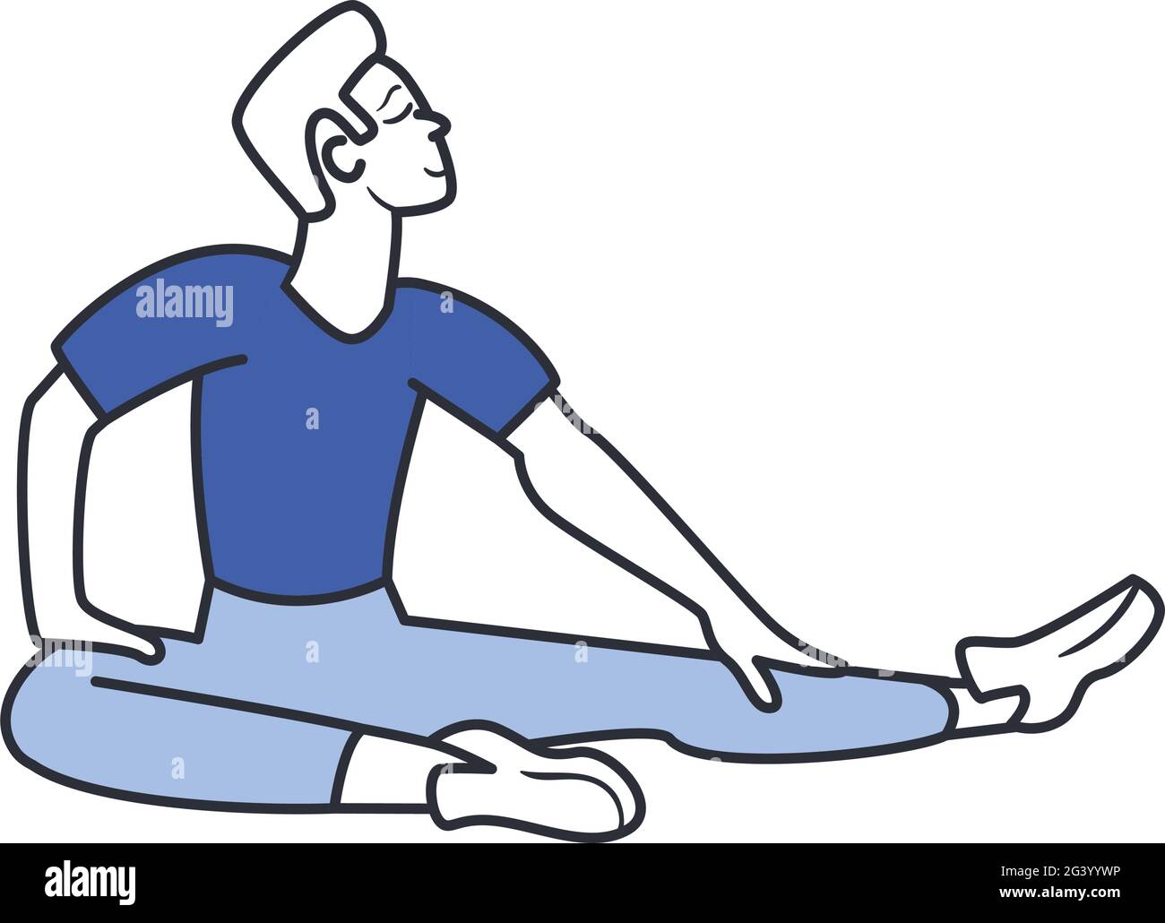 Leg Stretch Vector man stretching legs on white background Stock Vector Image & Art - Alamy
