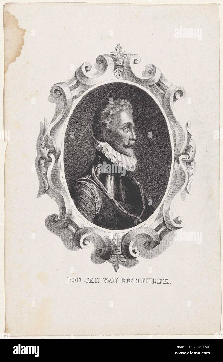 Portrait of Don Jan van Austria; Series from nine rulers. The oval ...