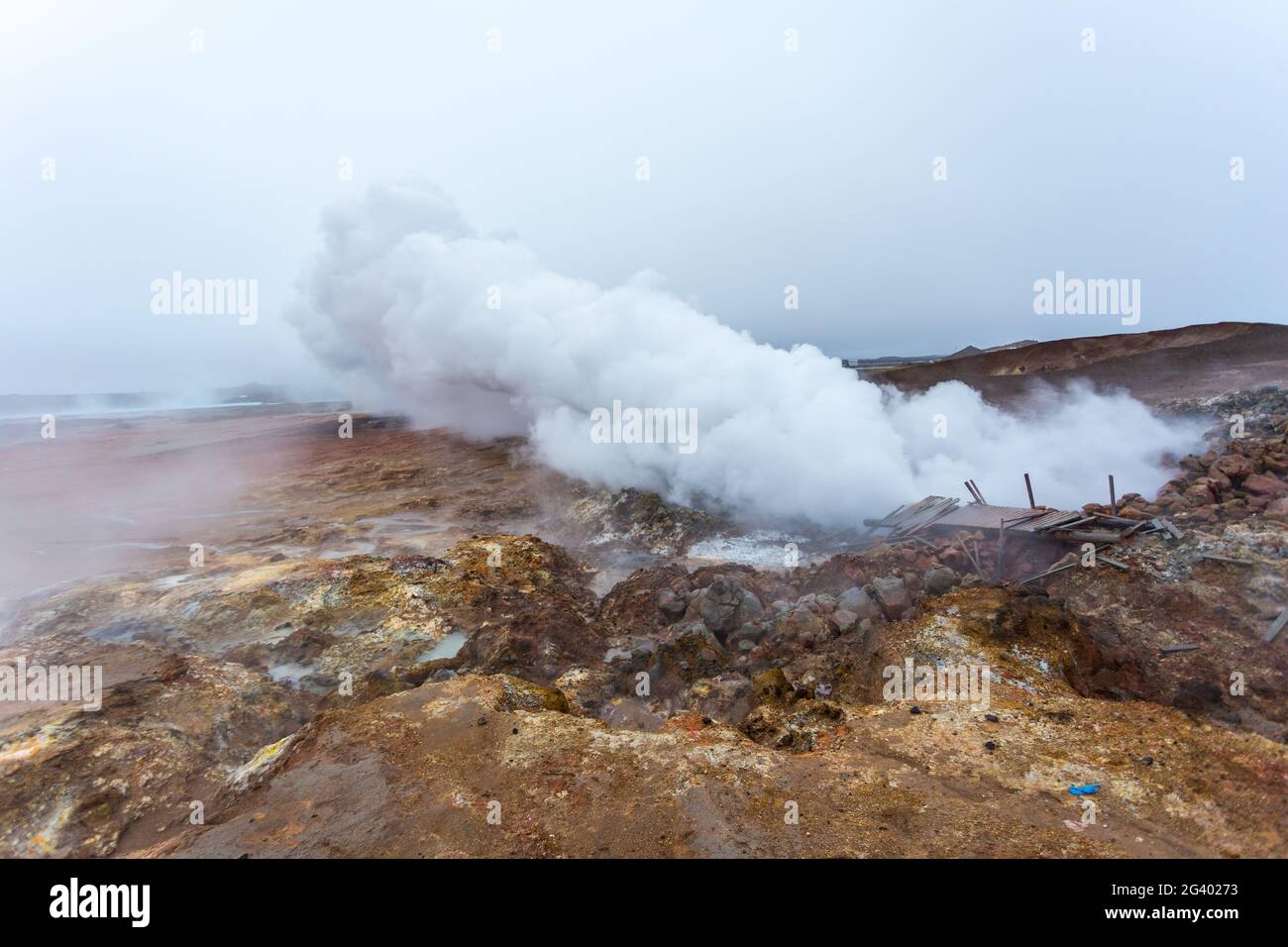 The geothermal area of Gunnuhver is located in the western part of the ...