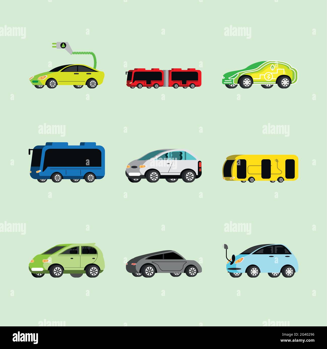 set of electric vehicles Stock Vector