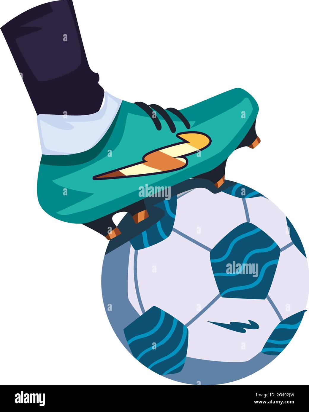 Soccer player foot on football ball Stock Vector Image & Art - Alamy