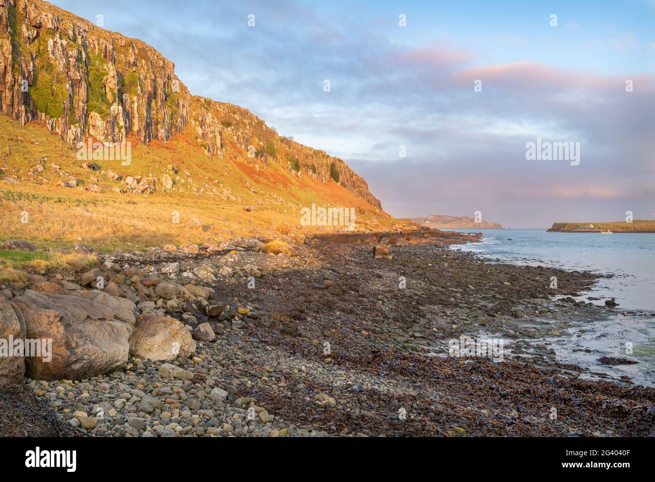 Sea Cliffs at Garafad on the Isle of Skye in Scotland Stock Photo