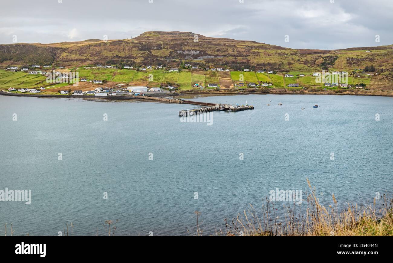 Uig Ferry Pier on the Isle of Skye, Scotland Stock Photo