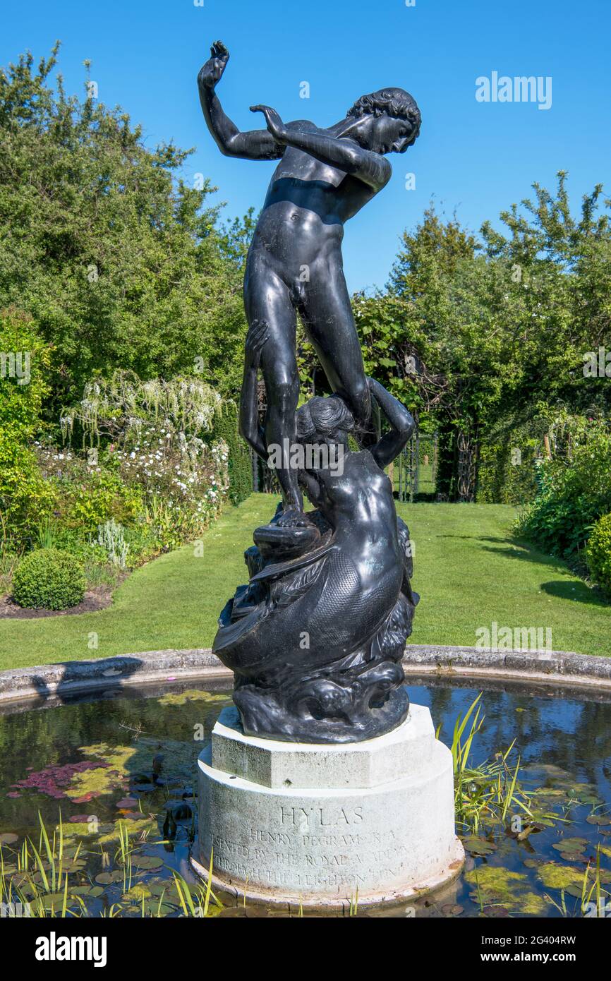 Hylas and Nymph Statue by Henry Pengram Secret Garden Regents Park London Stock Photo