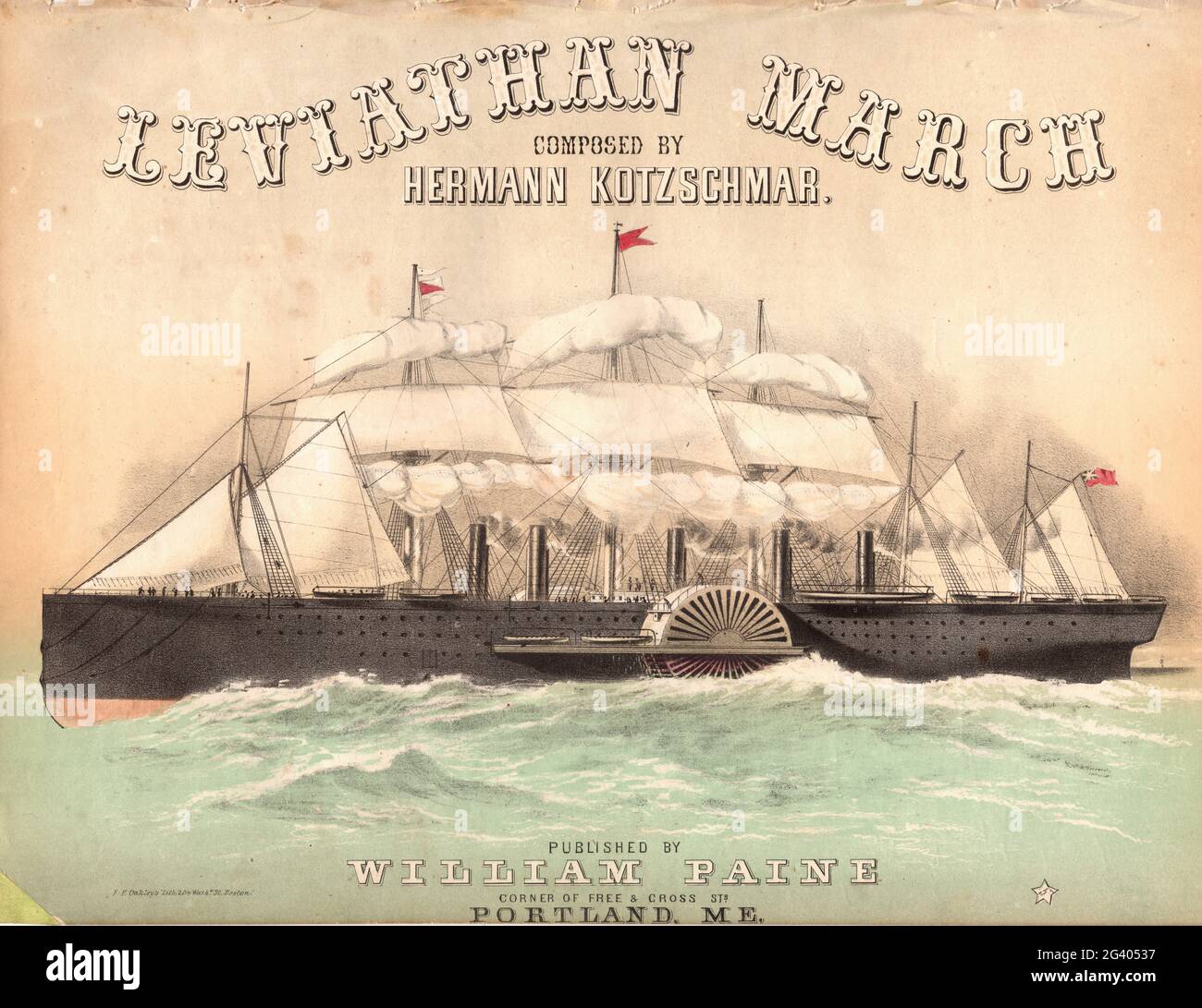 :Leviathan March, Sheet Music,1858 Stock Photo
