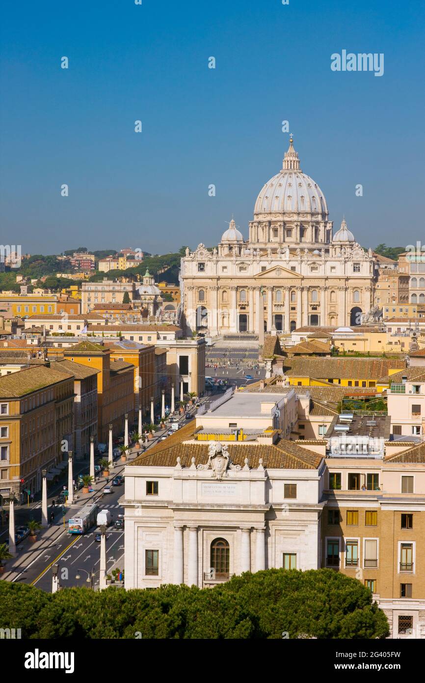 Overview of Saint Peter's Basilica, Rome, Italy Stock Photo