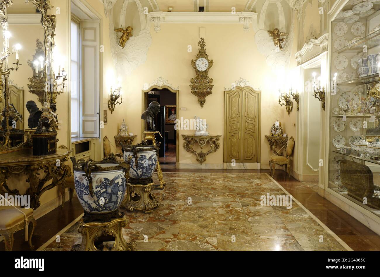 Art collection displayed at the house museum Poldi Pezzoli, on the historical building, in downtown Milan. Stock Photo