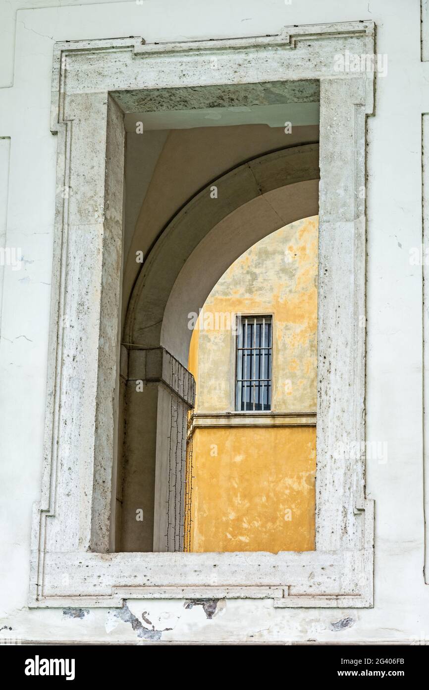 Arched doorway in an ancient Roman building Stock Photo